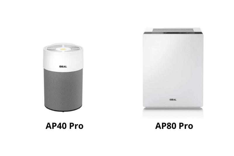 Die Luftreiniger Modelle AP40 Pro und AP80 Pro stehen nebeneinander